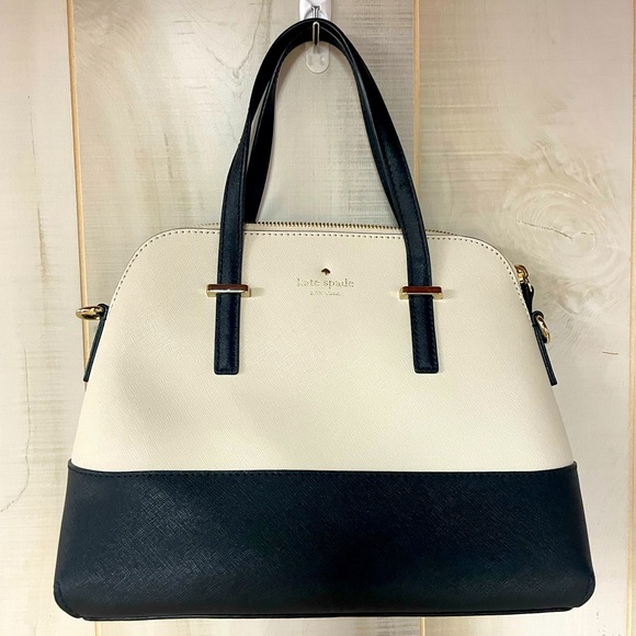 kate spade Handbags - NWT Kate Spade Cedar Street Maise Black Cream Satchel Leather Bag